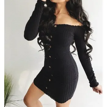 Dámské šaty Mini šaty se spadlými rameny černá XS