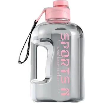 Láhev Sportovní láhev na vodu do posilovny 2,7 l Velkokapacitní hydratační lahev Fitness láhev s ergonomickou rukojetí Nepropustné víčko Odolná a lehká konstrukce růžová