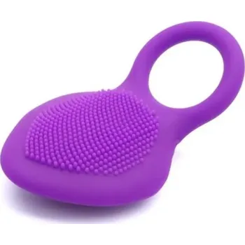 Vibrátor Silikonový mini vibrátor se škrticím kroužkem, placatý tvar s masážními výstupky, 10 vibračních módů, USB nabíjení, diskrétní balení fialová