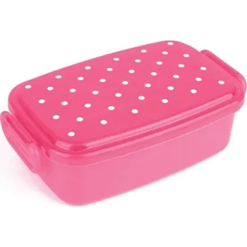 Obědový box s puntíky růžová