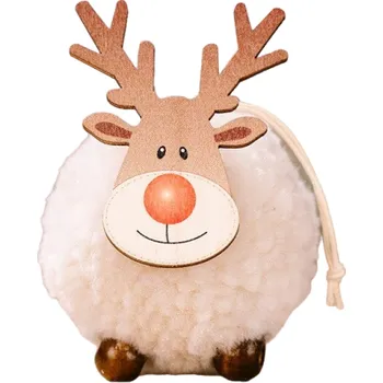 Vánoce Vánoční závěsná dekorace sob 8 x 6 cm béžová