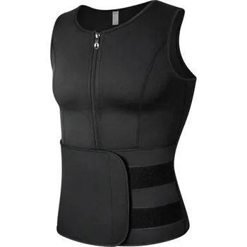 Tvarovací vesta na tělo pro muže Fitness vesta na hubnutí Kompresní vesta na spalování tuků Zeštíhlující termo vesta Sportovní vesta na pocení černá 3XL
