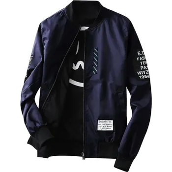 Pánská větrovka Elegantní pánská bunda s límcem J2516 tmavě modrá XS