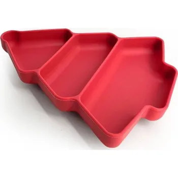 dětská jídelní sada Miska ve tvaru stromu červená