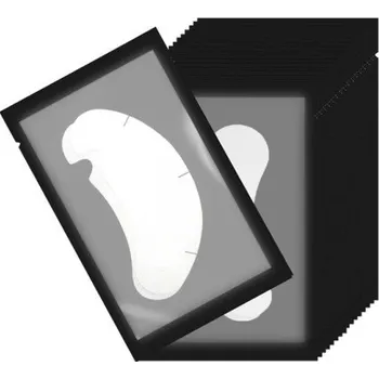 Papírové náplasti pod oči 50 párů 2,8 x 7,2 cm Náplasti na řasy s U výřezem Polštářky na prodlužování řas Kosmetické náplasti na oči černá