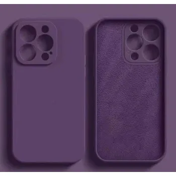 Pouzdro na mobilní telefon Silikonový ochranný kryt na iPhone 15 fialová