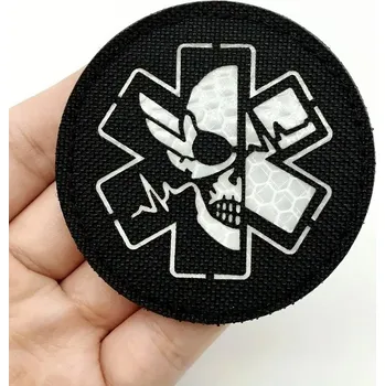 Nášivka Nášivka Hvězda s Lebkou - suchý zip