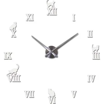 Hodiny Nástěnné samolepící hodiny G1809 bílá 119 cm