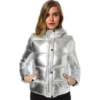Luxusní dámská zimní bunda - Stříbrná XL