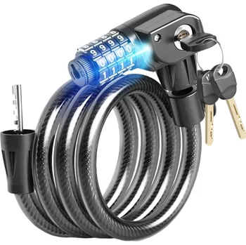 Zámek na kolo Lankový zámek na kolo se světlem 110 cm