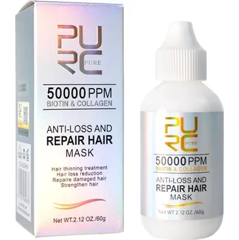 Vlasová regenerace Profesionální maska proti padání vlasů Maska na vlasy s kolagenem a biotinem pro ošetření suchých poškozených vlasů Regenerační maska pro růst vlasů 60 g