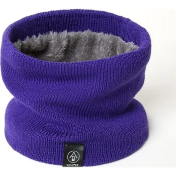 Zimní nákrčník s kožíškem A1 fialová