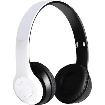 Sluchátka Bezdrátová sluchátka P47 Přes uši Skládací design Pohodlná náhlavní sluchátka s mikrofonem Bluetooth připojení Hudba Volání Cestování bílá