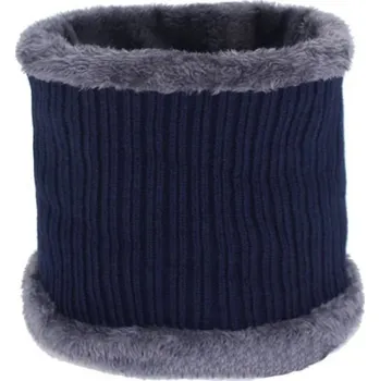 Nákrčník Pánský zimní nákrčník s kožíškem tmavě modrá
