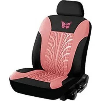 Potah sedadla Autopotah na přední sedadlo 1 ks Design pneumatiky s motýlkem Ochranný potah na autosedačku Polyester Stylový vzor Snadná údržba růžová