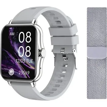 Chytré hodinky Chytré hodinky s náhradním páskem K1333 stříbrná