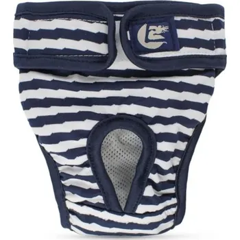 Obleček pro psa Hárací kalhotky pro psy pruhované Velikost XXL Obvod pasu 55-65 cm Pratelné hygienické kalhotky Nastavitelný pas Prodyšné pohodlné tmavě modrá