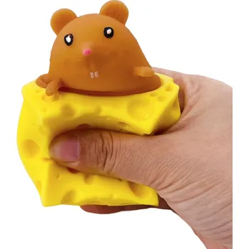 Hračka pro kočku Mačkací hračka myška v sýru hnědá