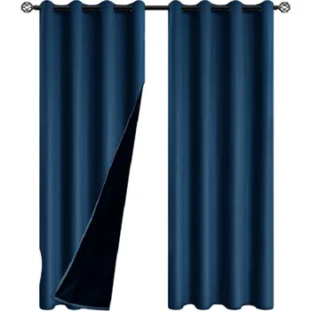 Zatemňovací závěs do ložnice a obývacího pokoje Neprůhledné závěsy izolující teplo Celostínící závěsy s průchodkou Závěsy zabraňující světlu a hluku 300 x 260 cm modrá