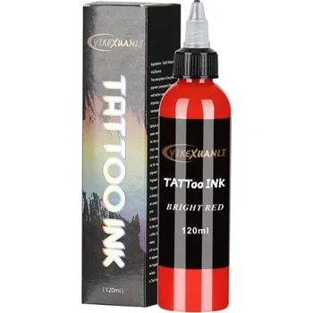 Tetovací barva Tetovací inkoust 120 ml Profesionální inkoust na tetování Permanentní barva na tetování Kvalitní pigment Intenzivní a dlouhotrvající efekt červená