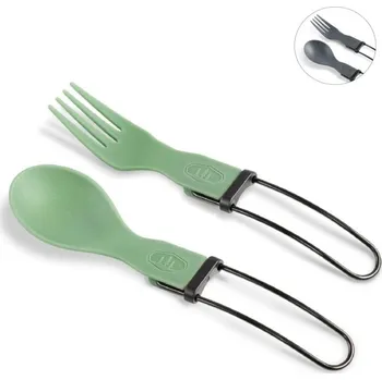 Kempingové nádobí GSI Outdoors Tekk Folding Cutlery Set Green