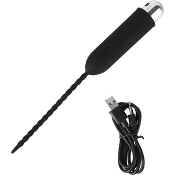 Vibrátor 2v1 silikonový diletátor s vibrátorem,vel.M, vystouplý povrch s výstupky, 10 vibračních režimů, USB nabíjení, pro hlubokou stimulaci, Diskrétní balení