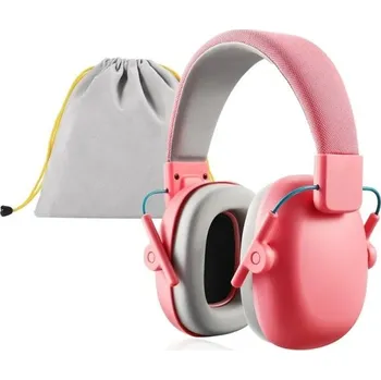 Dětská zábrana Dětské chrániče sluchu YHKEMA 9×20 cm Ochrana před hlukem Nastavitelná velikost Pohodlné náušníky SNR 27dB Lehký skládací design růžová
