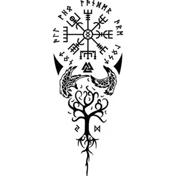 Odstranitelné tetování Dočasné vodotěsné tetování Starověké symboly 18 x 8 cm Magické tetování Falešné tetování na tělo Mystické znaky Odolné dočasné tetování na 15 dní