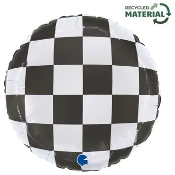 Balónek Kruh - Šachovnice 18"/46cm fóliový balónek nafukovací