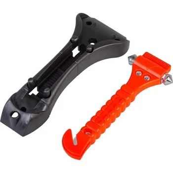 Polep vozidla Záchranné bezpečnostní kladivo 17,5x6,3 cm Nůž na pásy 2v1 Nouzové kladívko na rozbití skla Uhlíková ocel ABS Víceúčelový nástroj do auta