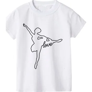 Dívčí tričko s baletkou bílá 6 B