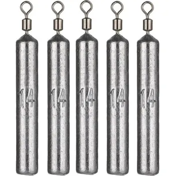 Rybářské olověné závaží válcovité s obratlíkem 5 ks 14 g Olůvka na ryby Stabilní potápění Daleké nahazování Zátěž na lov velkých ryb