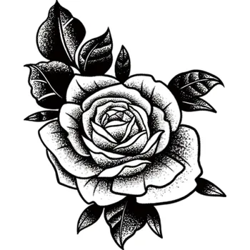 Odstranitelné tetování Dočasné vodotěsné tetování Růže 12 x 7,5 cm Jemné romantické tetování na tělo Falešné tetování s květinovým motivem Odolné dočasné tetování na 15 dní