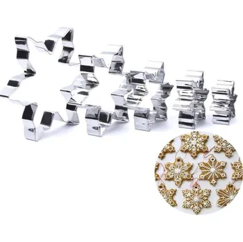 Vánoční dekorace Vykrajovátka ve tvaru vloček - 5 ks