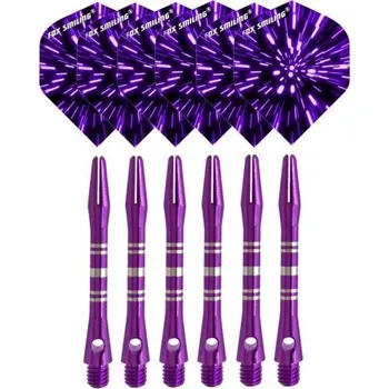 Šipka Hliníkové násadky a letky na šipky 12 ks T963 fialová