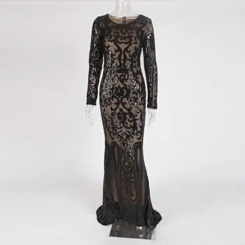 Dámské šaty Společenské šaty dlouhé A1 černá S