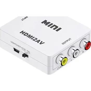 Video redukce Redukce HDMI na RCA AV Adaptér HDMI na Cinch Převodník Video a Audio USB napájení Pro TV DVD VHS Herní konzole Projektory bílá