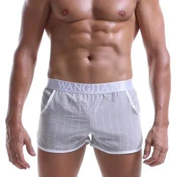 Boxerky Pánské kostkované trenky A2478 světle šedá XS