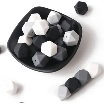 Dětské navlékací korálky Dětské silikonové korálky - 20 ks černá