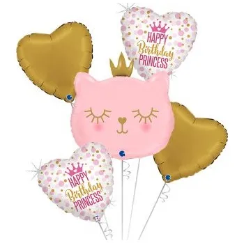 SET kočka HB princezno 5ks - fóliové balónky nafukovací