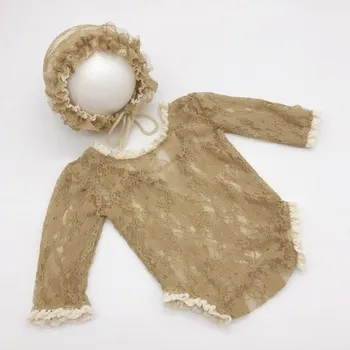 Kojenecký body Novorozenecký set čepice a body khaki