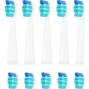 Náhradní hlavice k elektrickému kartáčku Náhradní hlavice na zubní kartáček Seago 10 ks bílá