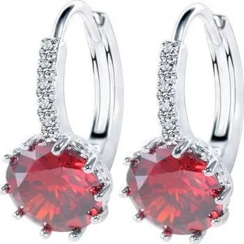 Náušnice Luxusní náušnice s kamenem J3210 červená