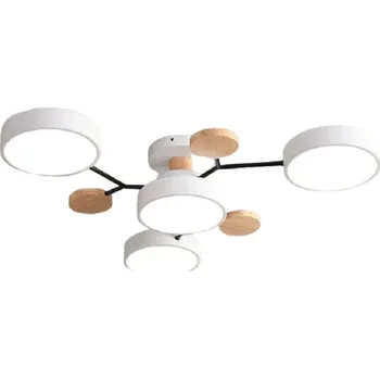 LED lustr se 3 různými barvami 48 W Moderní stropní svítidlo se 4 LED světly ve tvaru kruhu Minimalistický stmívatelný lustr 66 x 17 cm bílá