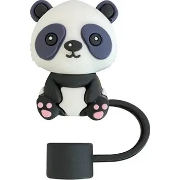 Silikonový kryt na brčko panda 25 x 35 x 10 mm Hygienická ochrana Stylový uzávěr Opakovaně použitelná krytka Brčko na cesty
