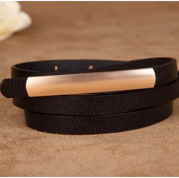 Opasek Elegantní úzký pásek s přezkou J3043 černá