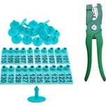 Ušní značky pro hospodářská zvířata a nastřelovací pistole Ušní značky 100 ks 101 - 200 modrá