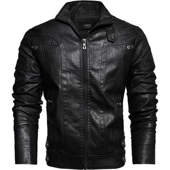 Pánská větrovka Pánská kožená bunda F1058 černá L 3