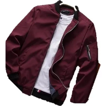 Pánská větrovka Pánská elegantní bunda s límcem J2054 vínová XS