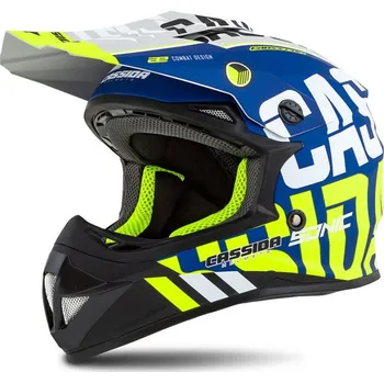 Helma na motorku Leramotors PŘILBA CROSS CUP SONIC JUNIOR, CASSIDA, DĚTSKÁ (MODRÁ MATNÁ/ŽLUTÁ FLUO) 2023 M